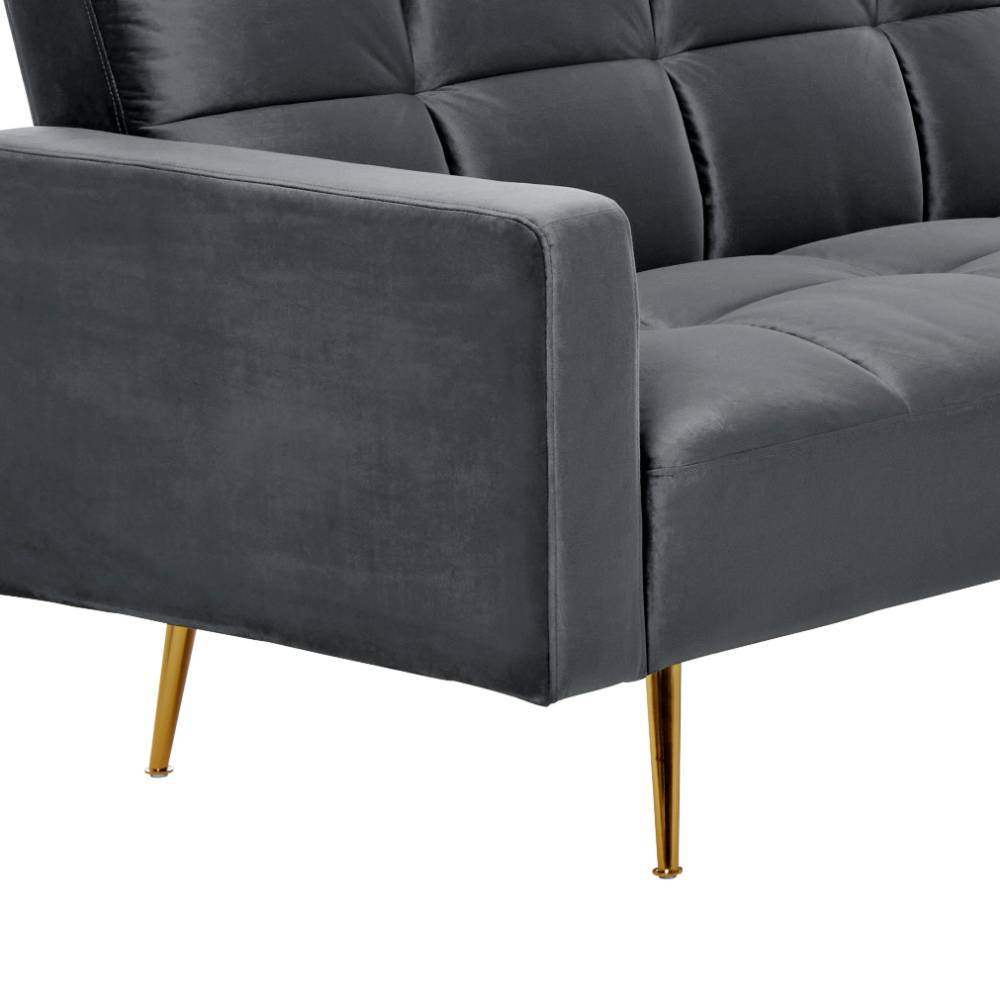 Ecksofa Lessima in Grau und Goldfarben