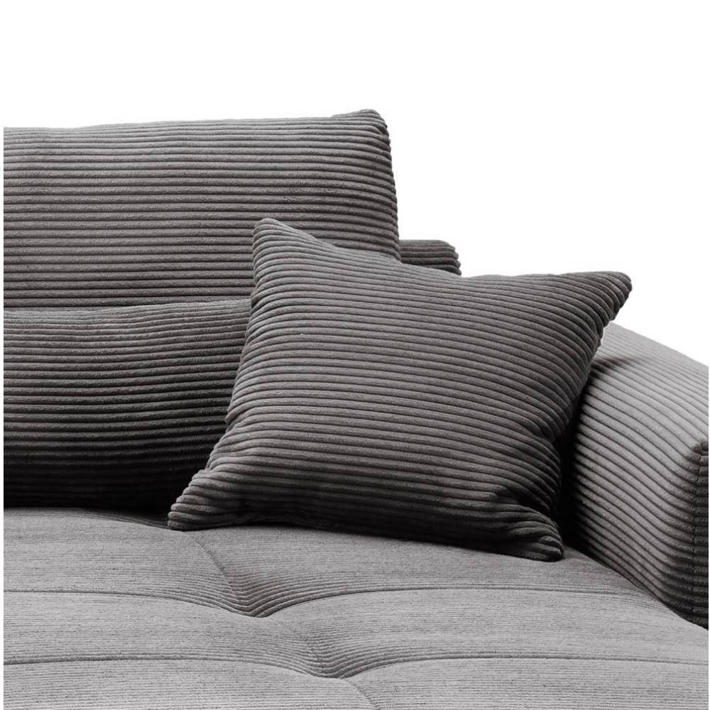 Ecksofa Goal in Grau aus Cord