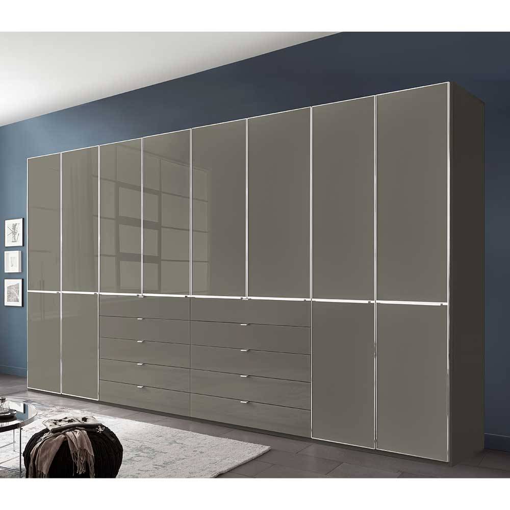 Schlafzimmerkleiderschrank Boplaroma mit zehn Schubladen Front glasbeschichtet