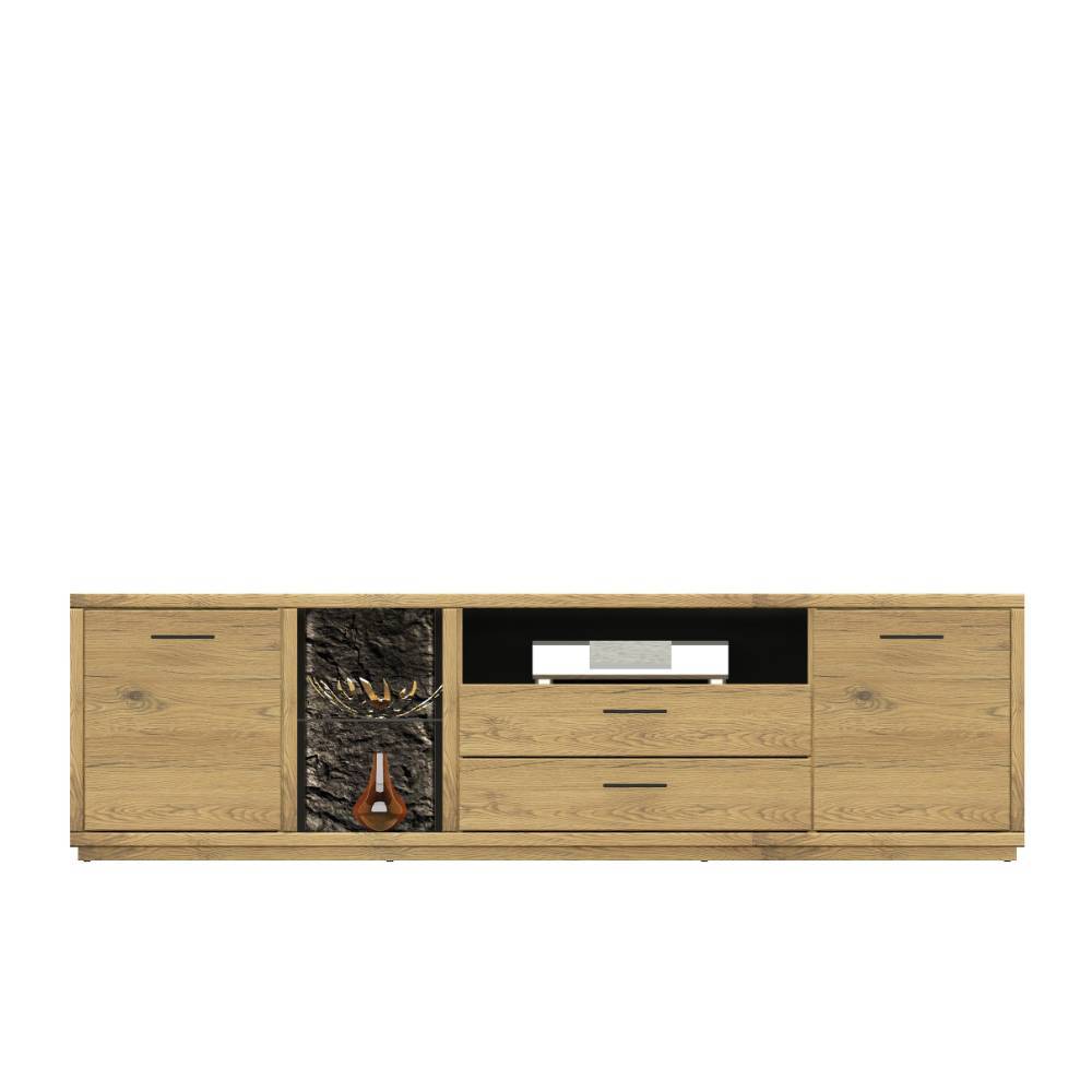 Anbauwand Ostoro in Wildeiche Bianco 51 cm tief (dreiteilig)