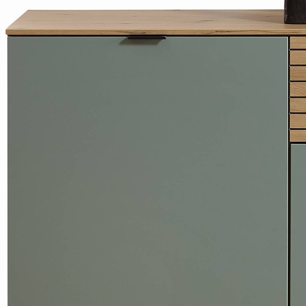 Sideboard Ilitalcon in Graugrün und Wildeichefarben