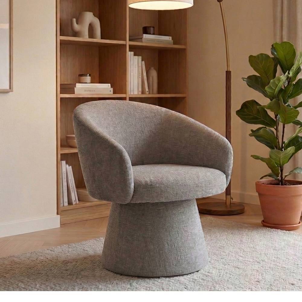 Polstersessel Siontina aus Boucle Stoff in Grau