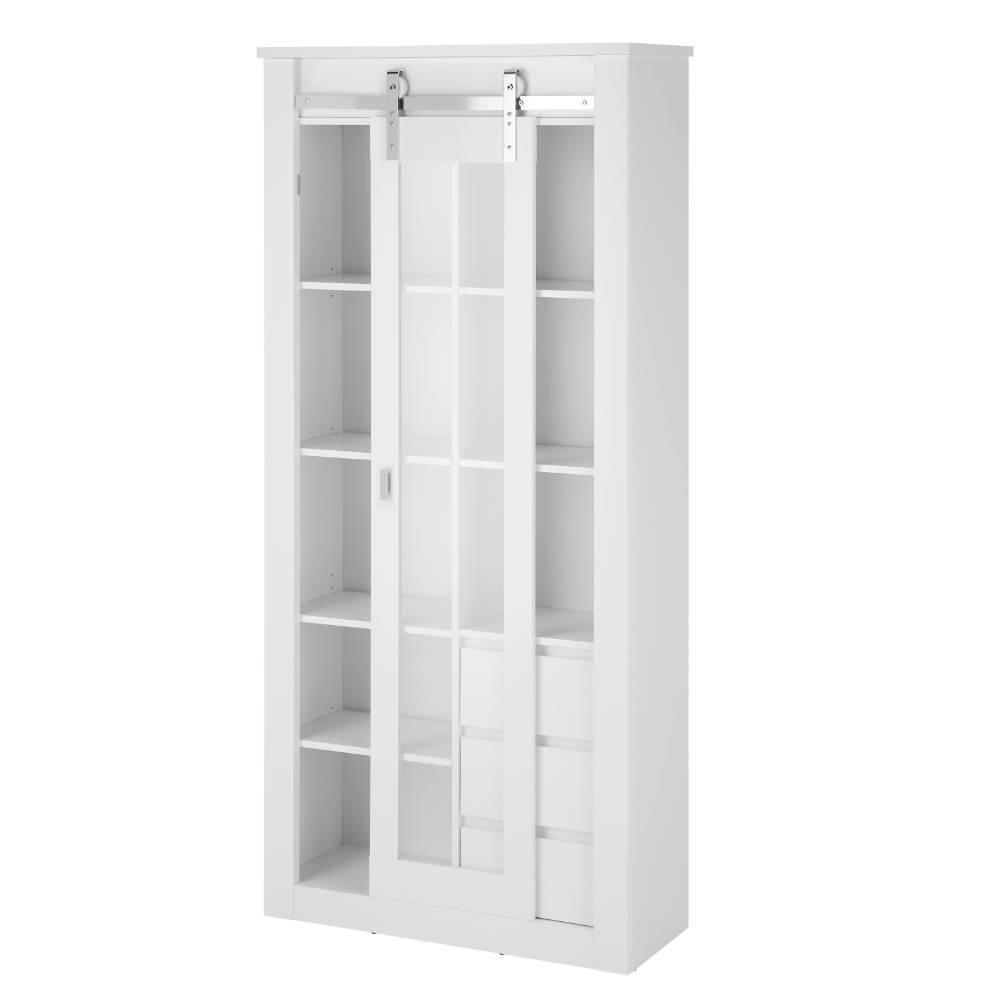Stauraumvitrine Melvyno mit drei Schubladen in modernem Design