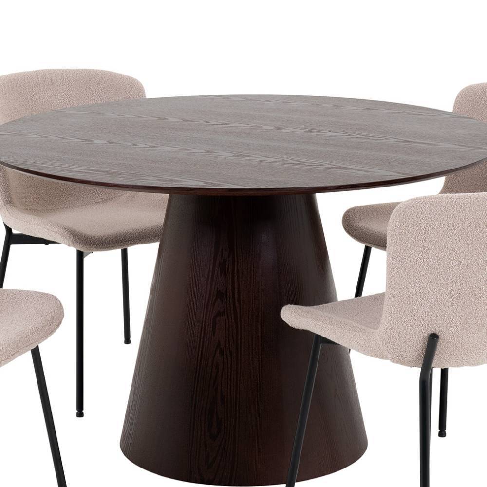 Essgruppe Rulissa in Beige und Dunkelbraun (fünfteilig)