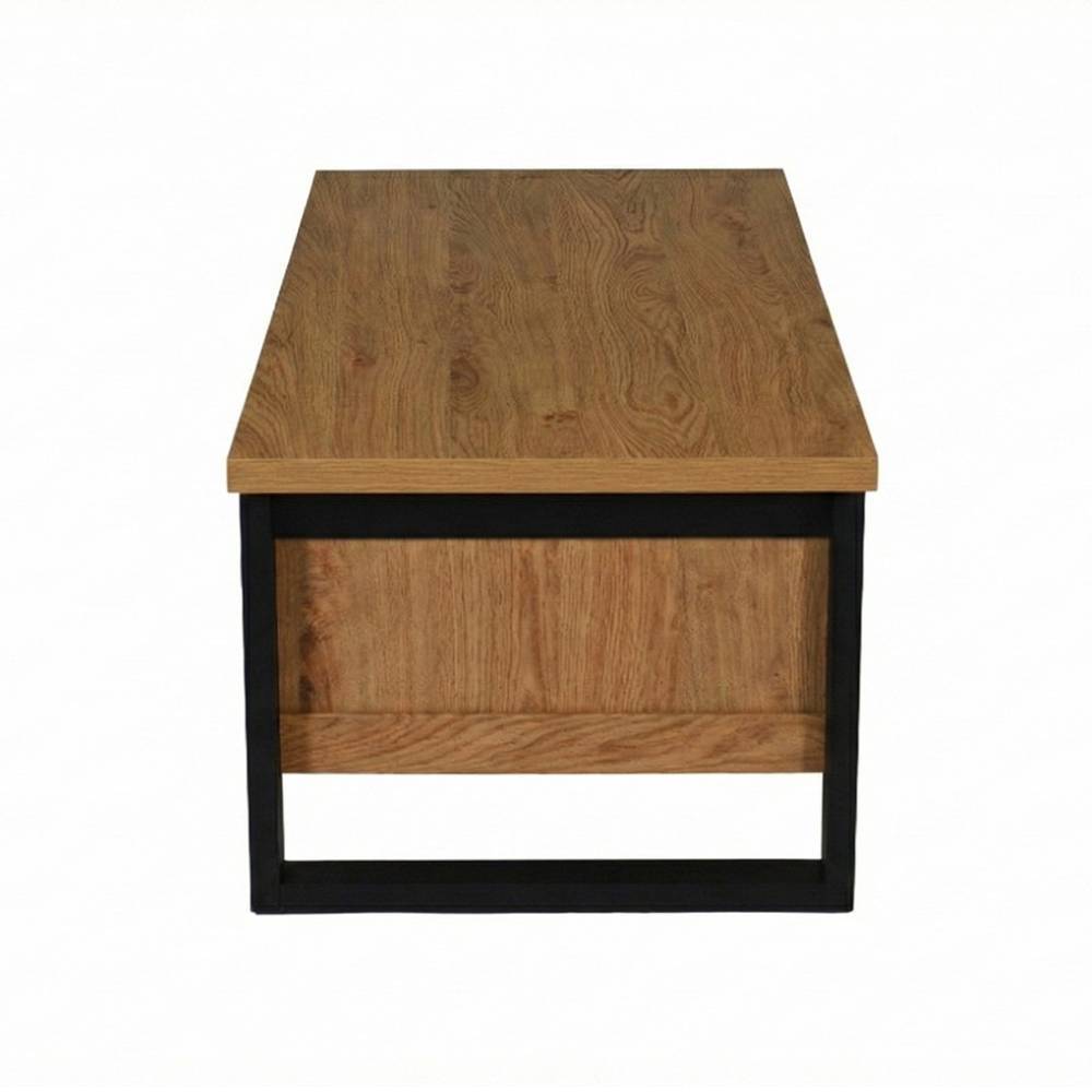 Couchtisch Precio in Holzoptik foliert mit Bügelgestell