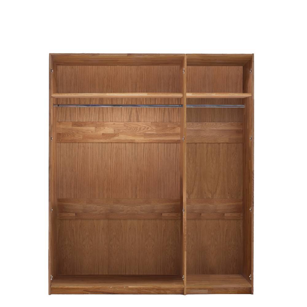 Massiver Drehtürenschrank Snoba aus Wildeiche Massivholz 156 cm breit
