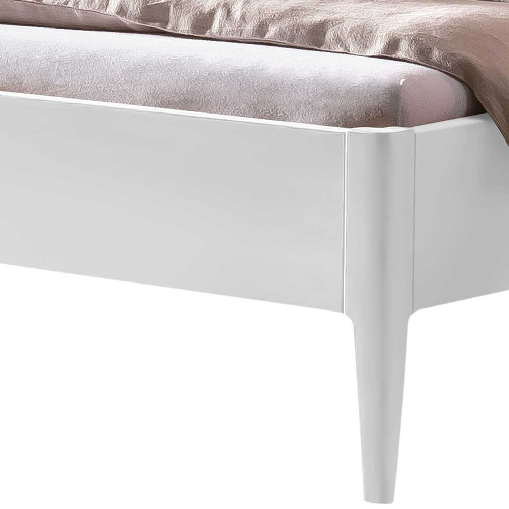 Futonbett in Weiß Mutez aus MDF im Skandi Design