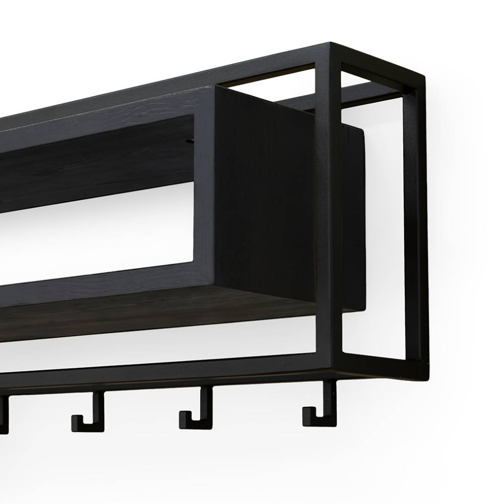 Wandgarderobe Cerala in Schwarz 78 cm breit