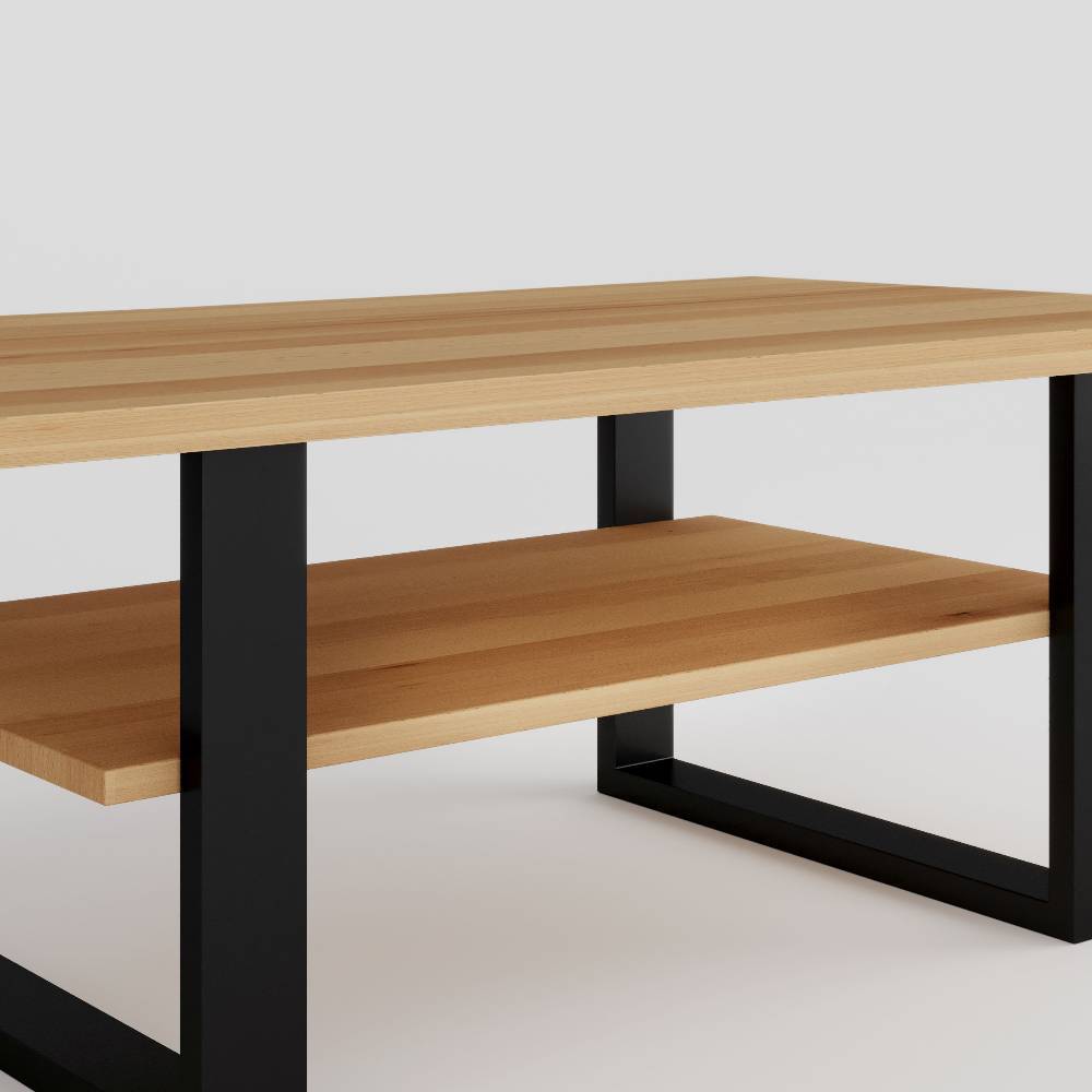 Sofatisch Zella aus Kernbuche Massivholz mit Bügelgestell