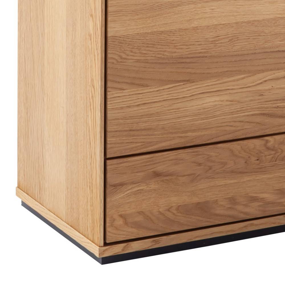 Kommode Sisam 103 cm breit mit Massivholz Türen