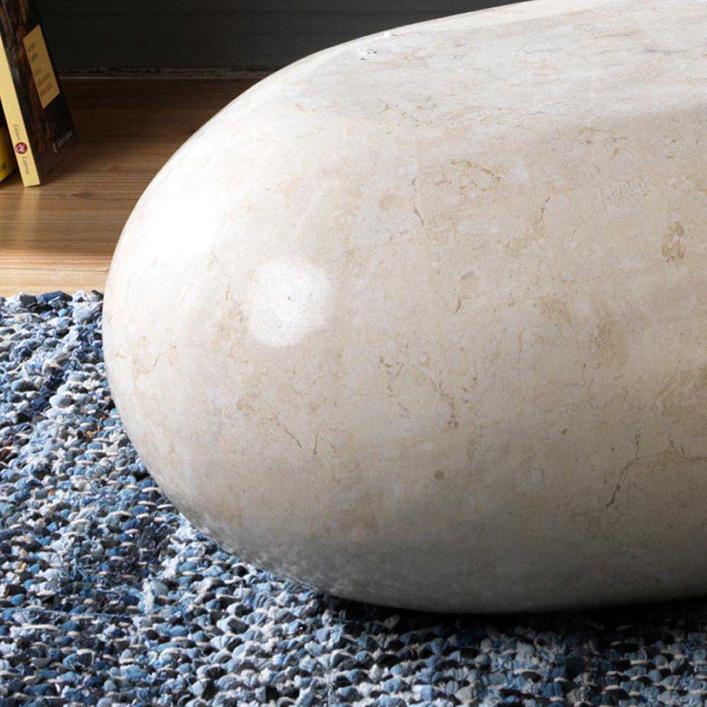Wohnzimmertisch Hoxtona oval aus Stein
