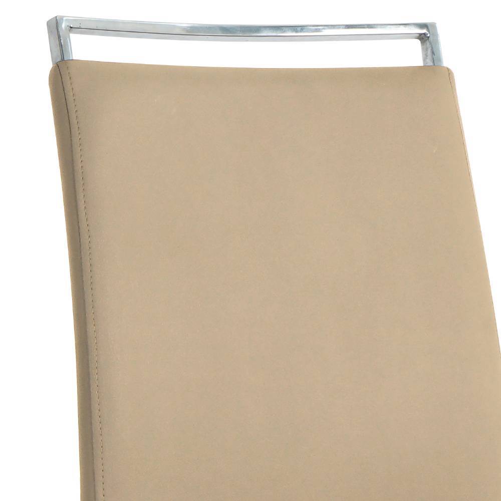 Freischwinger Stuhl Califonia in Taupe und Chromfarben (2er Set)
