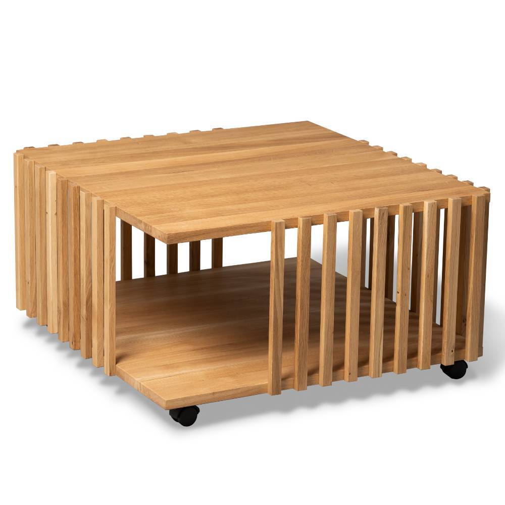 Couchtisch Rochus aus Wildeiche Massivholz in modernem Design