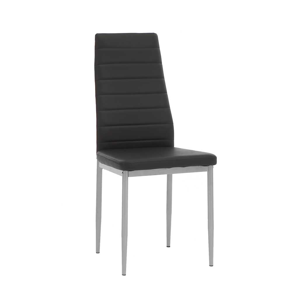Esszimmerstuhl Set Legano in Schwarz Kunstleder günstig (4er Set)