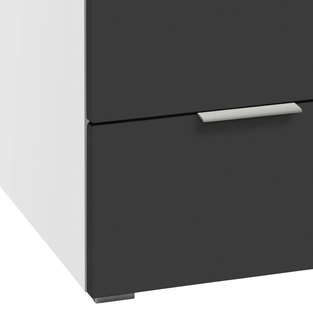 Sidebord Schlafzimmer Vlatkura in Anthrazit und Weiß