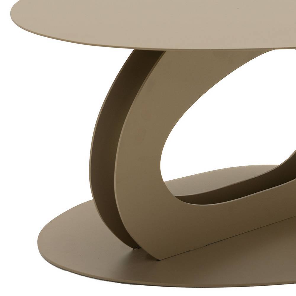 Designercouchtisch Nossey in organischer Form - Champagnerfarben