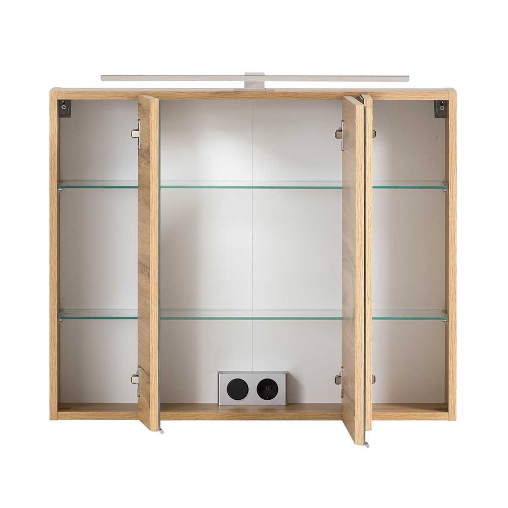 Waschtisch und Spiegelschrank Fregato 80 cm breit mit Becken (zweiteilig)