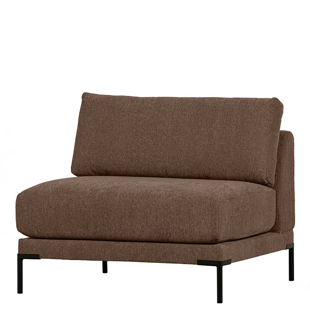 Modul Sofa Element Rio in Braun mit Vierfußgestell aus Metall