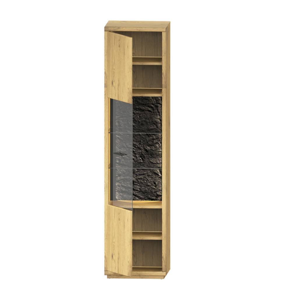 Wohnwand Ostoro 206 cm hoch in Wildeiche Bianco (zweiteilig)