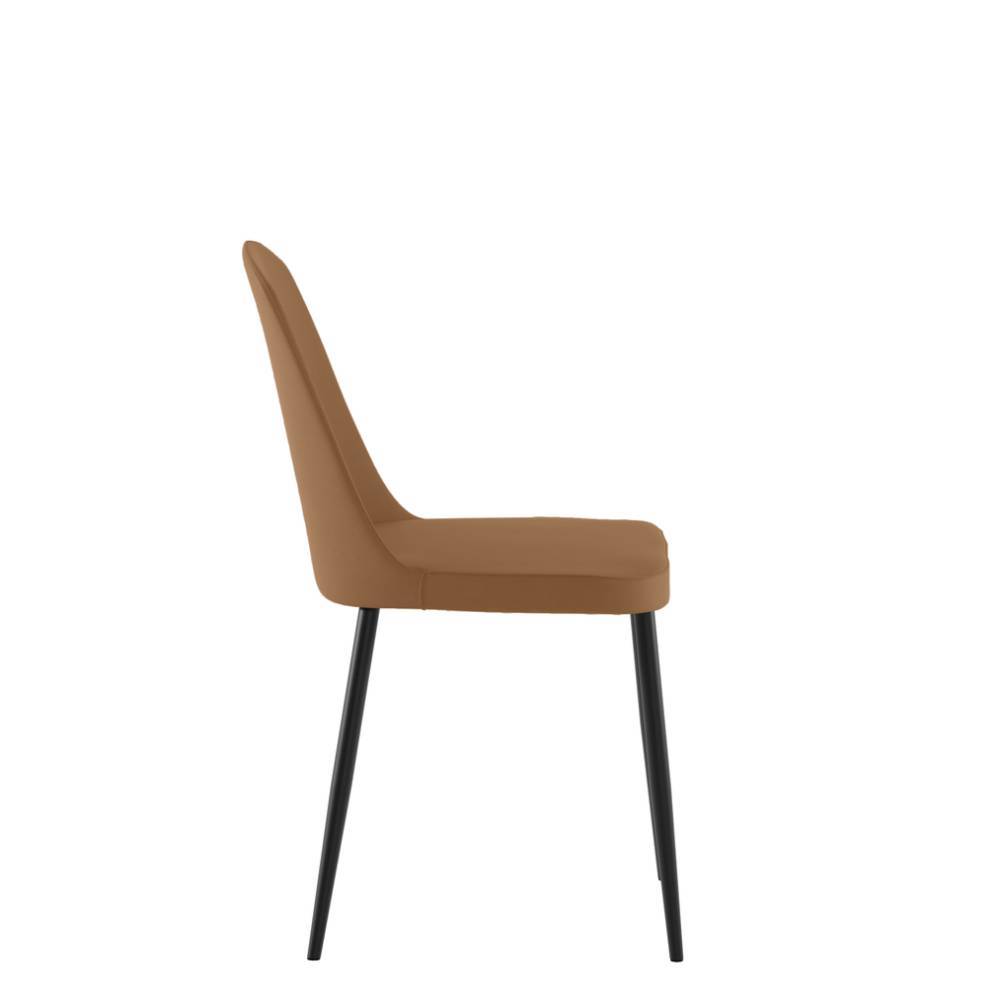 Polsterstuhl Gracia in Braun aus Webstoff (4er Set)