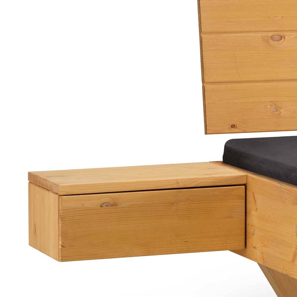 Doppelbett Demy aus Kiefer Massivholz auf Kufen