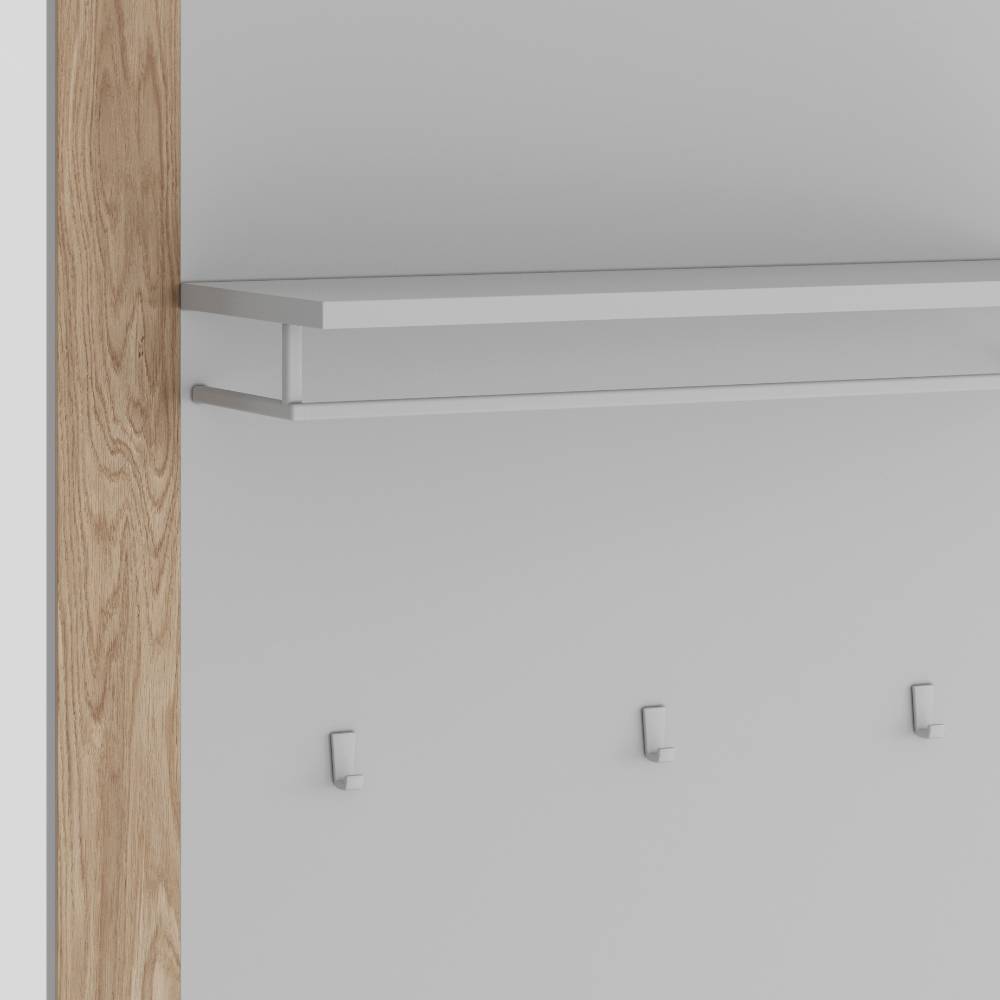 Wandgarderobe Fortlanda mit 3 Kleiderhaken 120 cm hoch