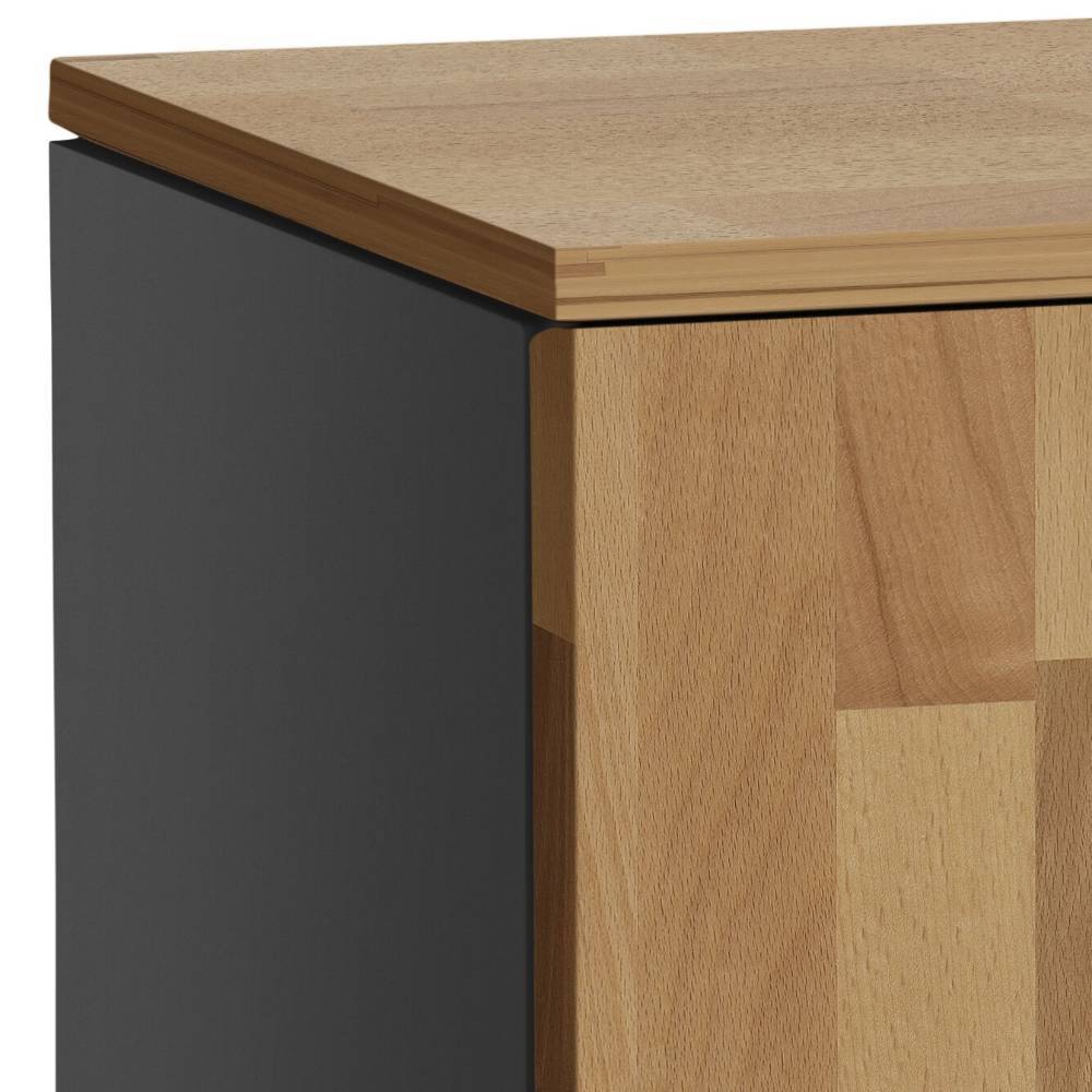Beistellschrank Vevis in Kernbuchefarben und Anthrazit