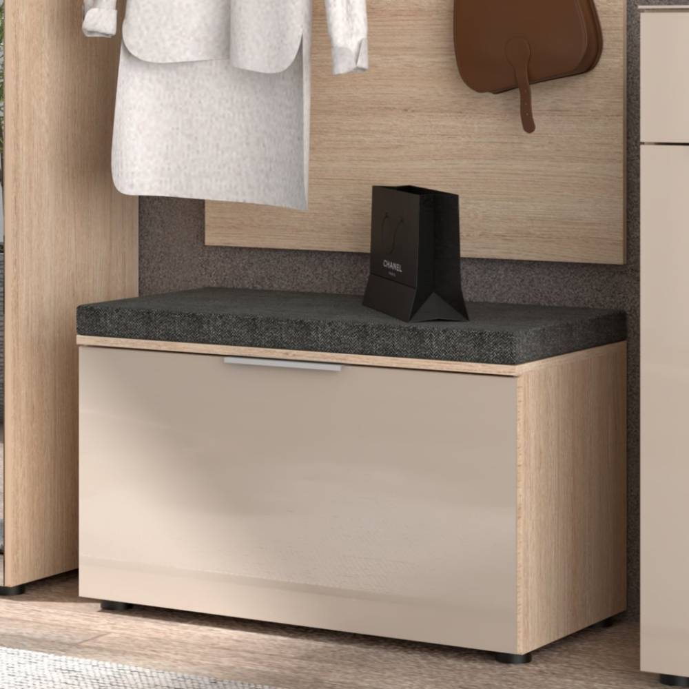 Komplett Garderobe Daniele in Eichefarben und Hellgrau (fünfteilig)