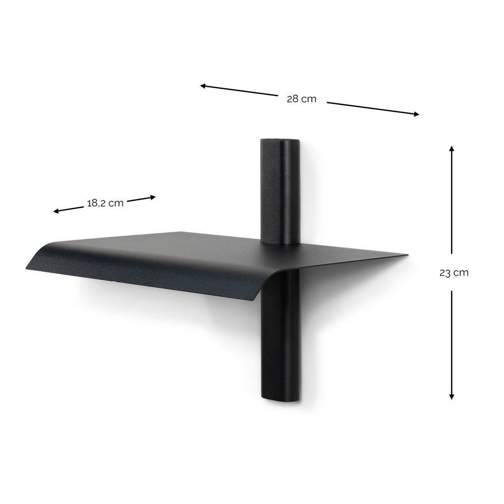 Wandregal modern Canopus in Schwarz pulverbeschichtet aus Stahl
