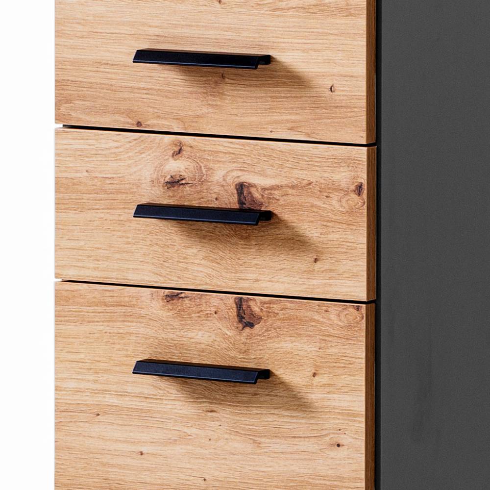 Midibadschrank Mayora in Anthrazit und Wildeichefarben