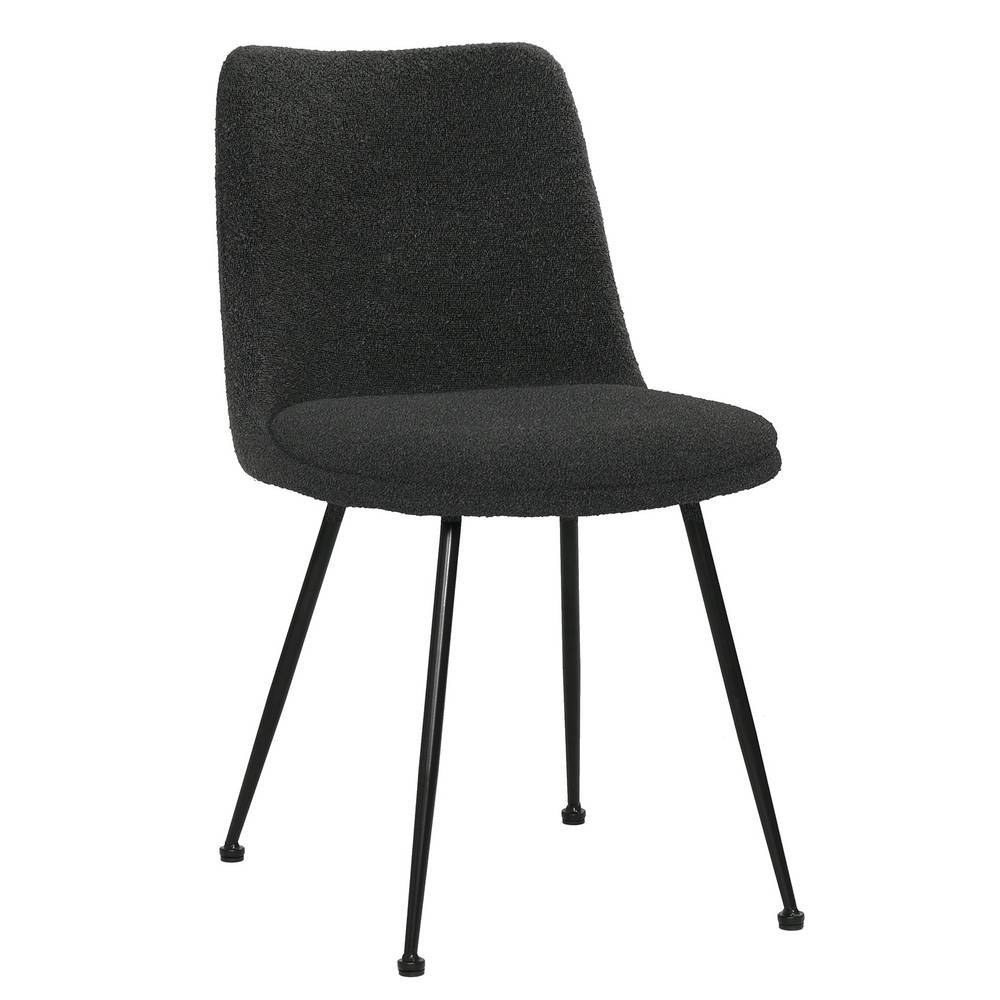 Polsterstuhl Esszimmer Celona in Schwarz mit Gestell aus Metall (2er Set)