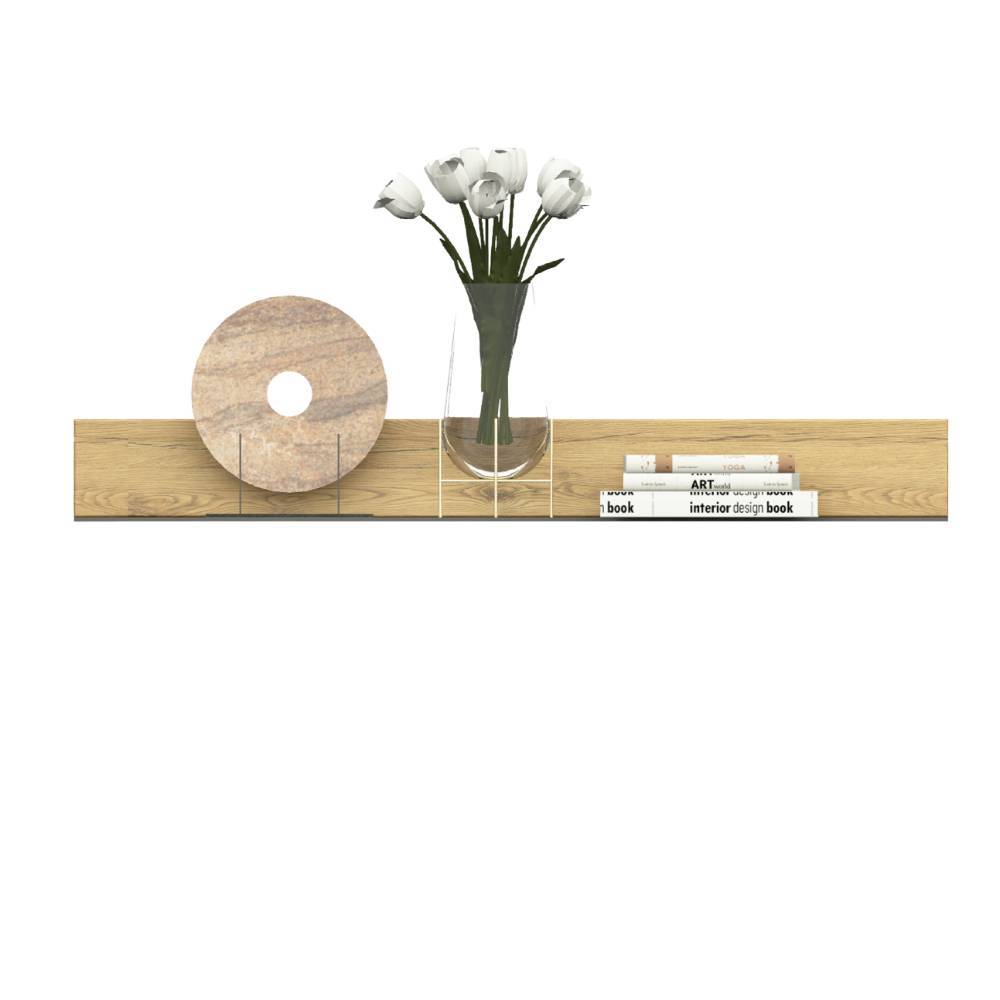 Wandregal Ostoro in modernem Design aus Wildeiche Massivholz
