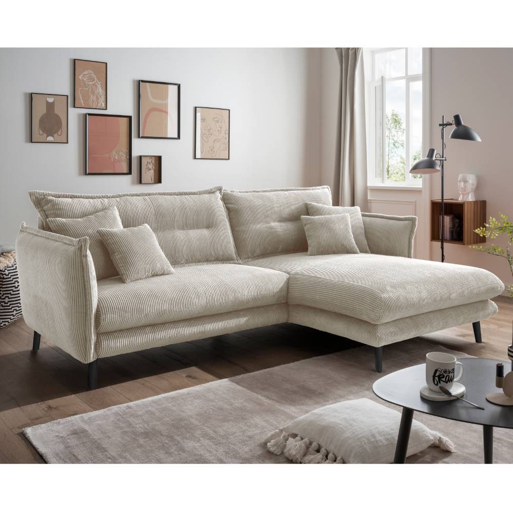 L Sofa Emjara in modernem Design - Beige