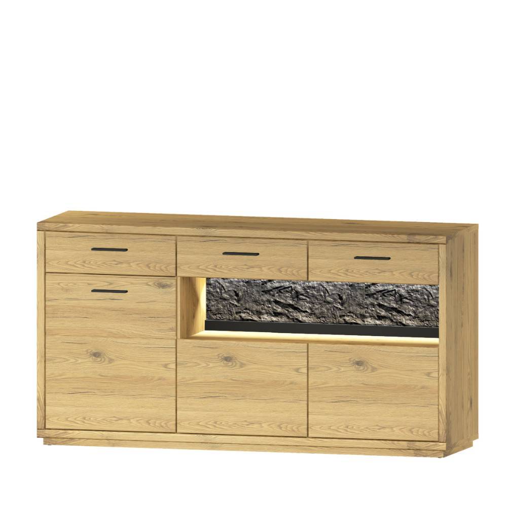 Esszimmermöbel Ostoro in Wildeiche Bianco in modernem Design (zweiteilig)