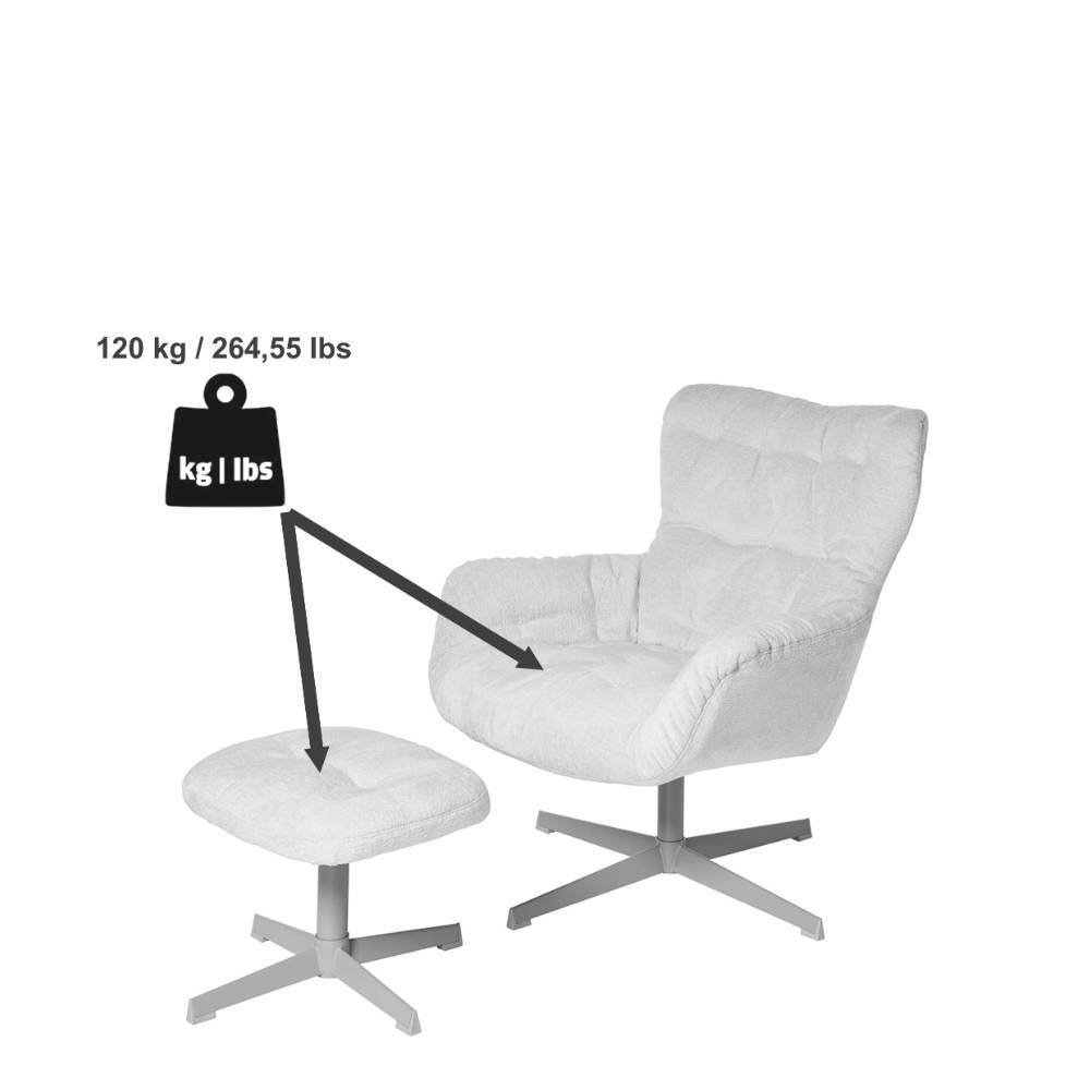 Relaxsessel Jet mit Fußhocker drehbar (zweiteilig)