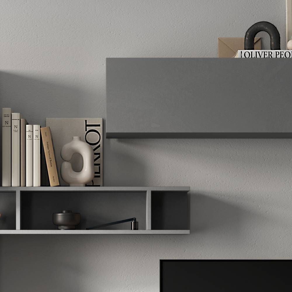 Wohnwand modern Gurtan siebenteilig für die Wandmontage (siebenteilig)
