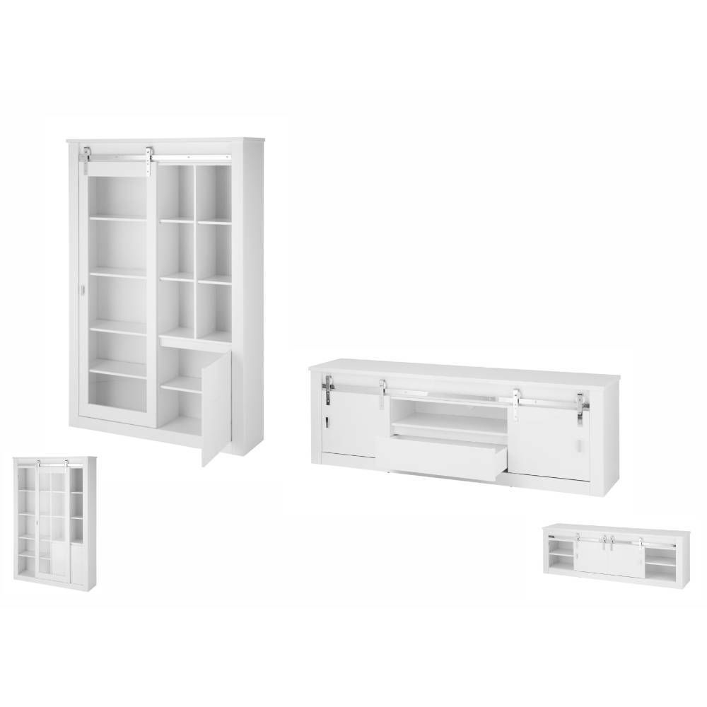 Fernseher Schrankwand Melvyno 200 cm hoch 43 cm tief (zweiteilig)