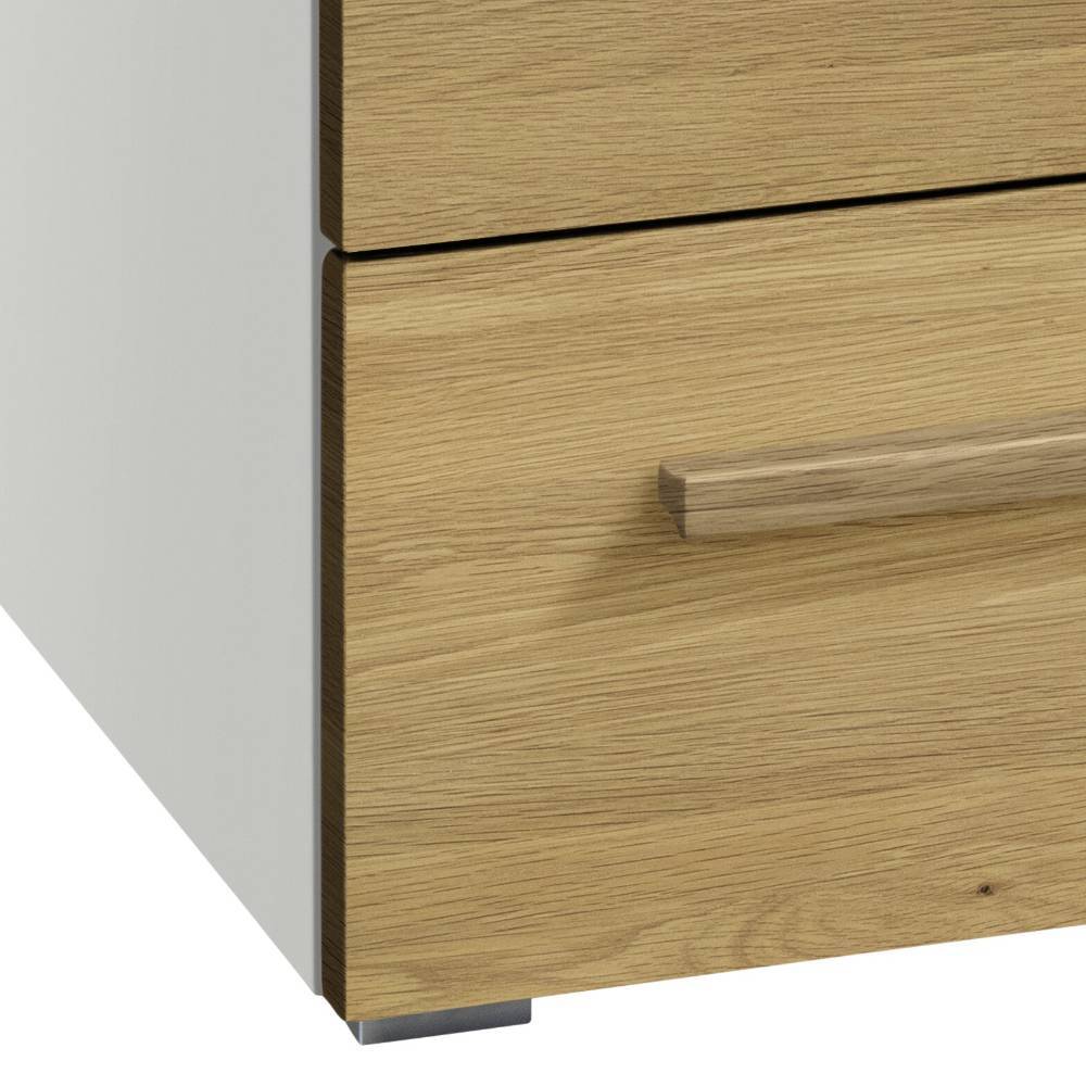 Schlafzimmer Sideboard Salassos in Eiche hell & Weiß mit acht Schubladen