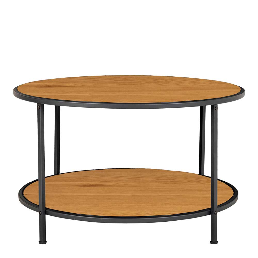 Runder Couchtisch Traka in Eichefarben und Schwarz im Skandi Design