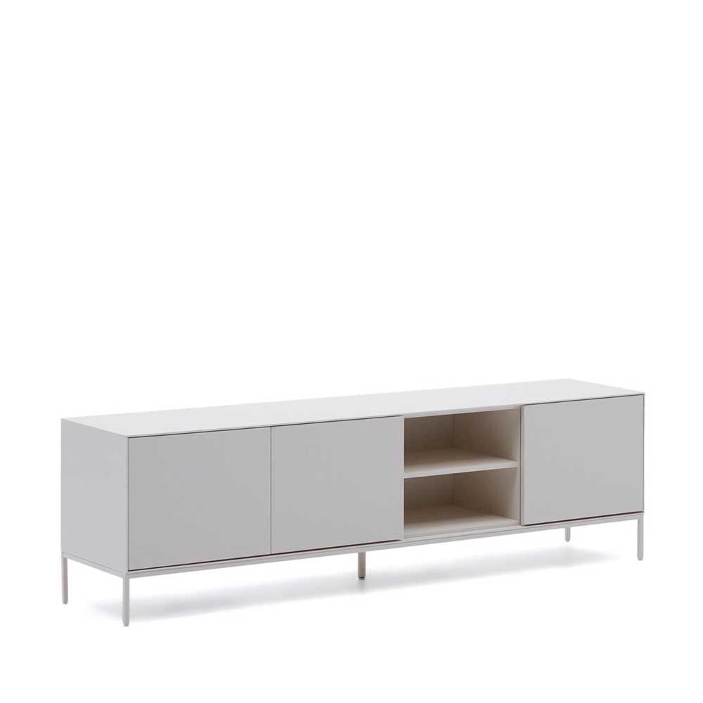 Weißes Fernsehboard Miobelda in modernem Design 195 cm breit