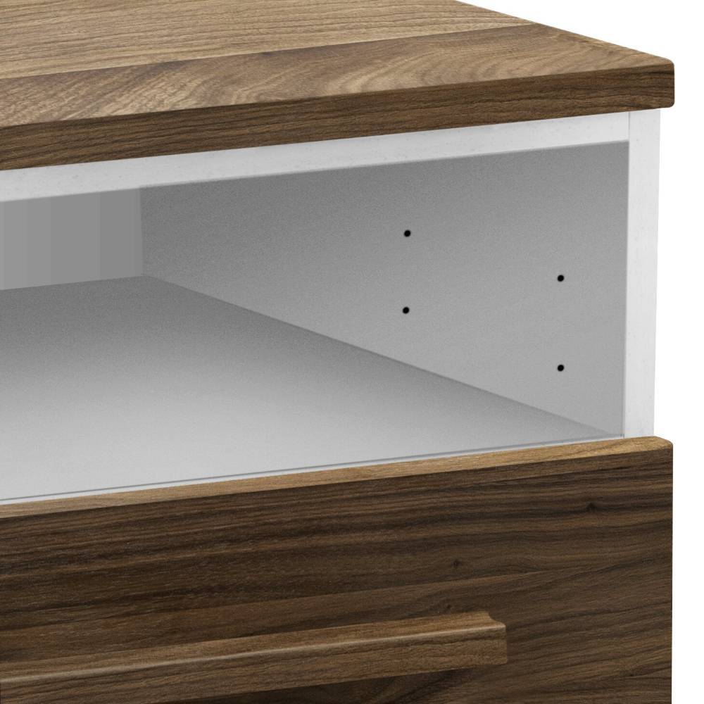 Fernsehertisch Jendric in Nussbaumfarben und Weiß