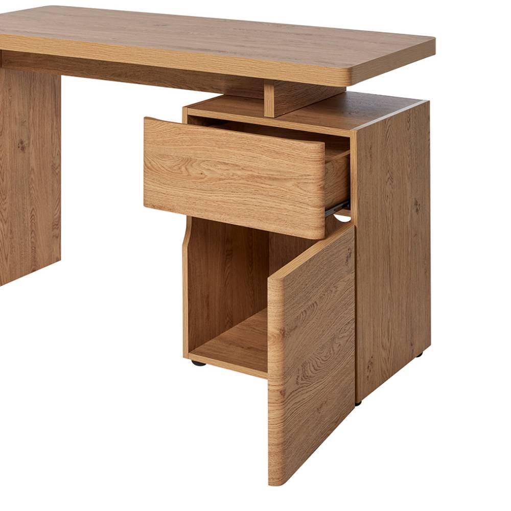 Moderner Schreibtisch Satos in Eichefarben 120 cm breit