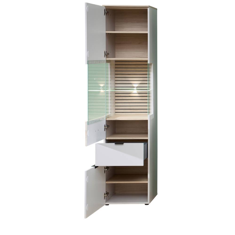 Stauraumvitrine Jasefiana mit LED Beleuchtung in modernem Design