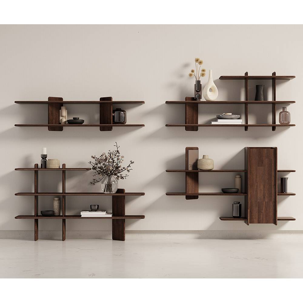 Hängeregal Guaran aus Eiche Massivholz im Skandi Design