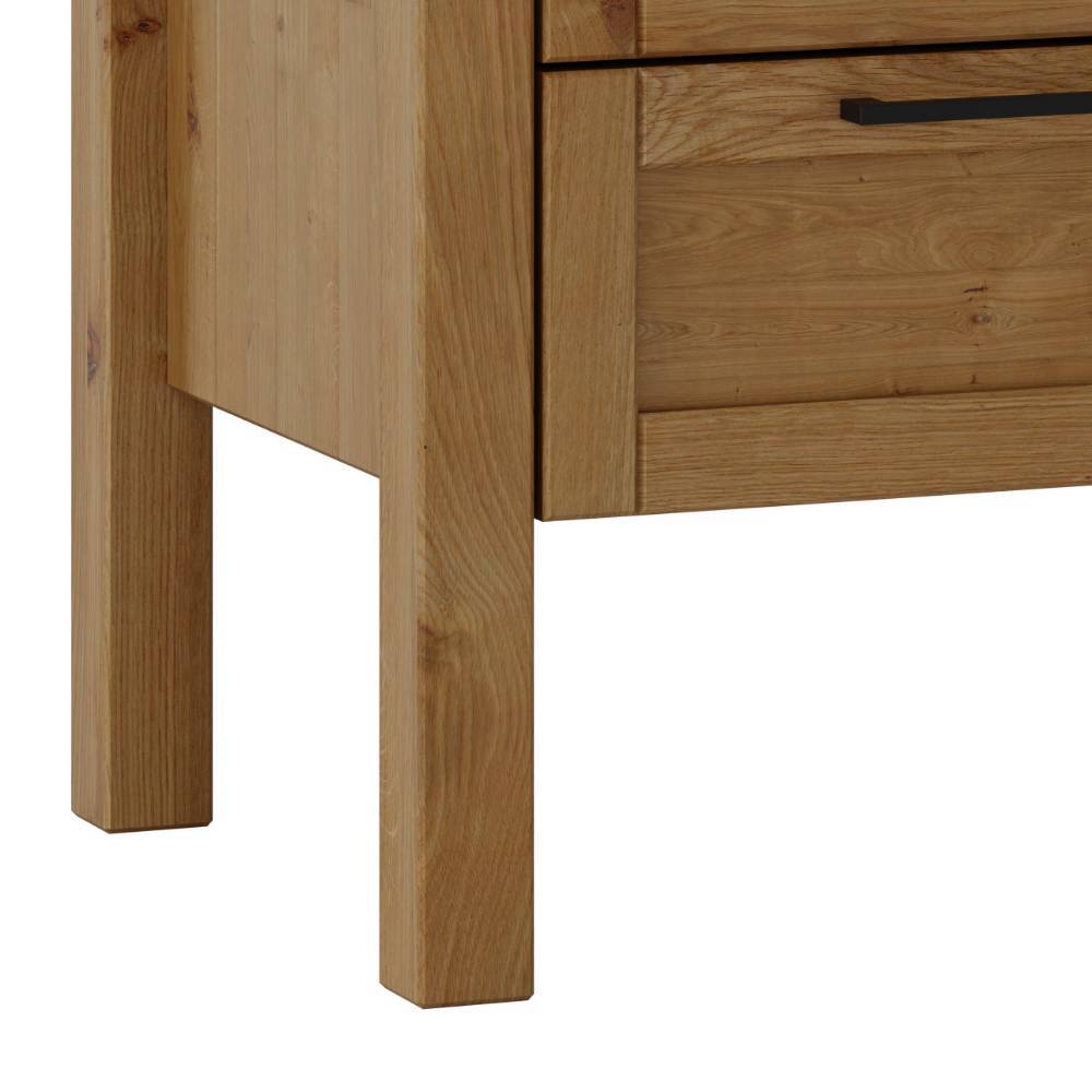 Nachtkommode Vally aus Wildeiche Massivholz 47 cm hoch