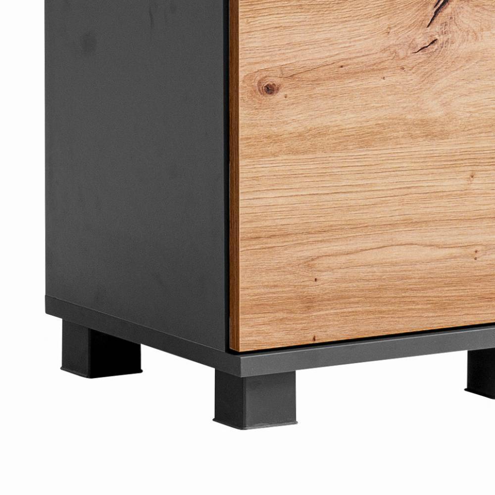 Midibadschrank Mayora in Anthrazit und Wildeichefarben