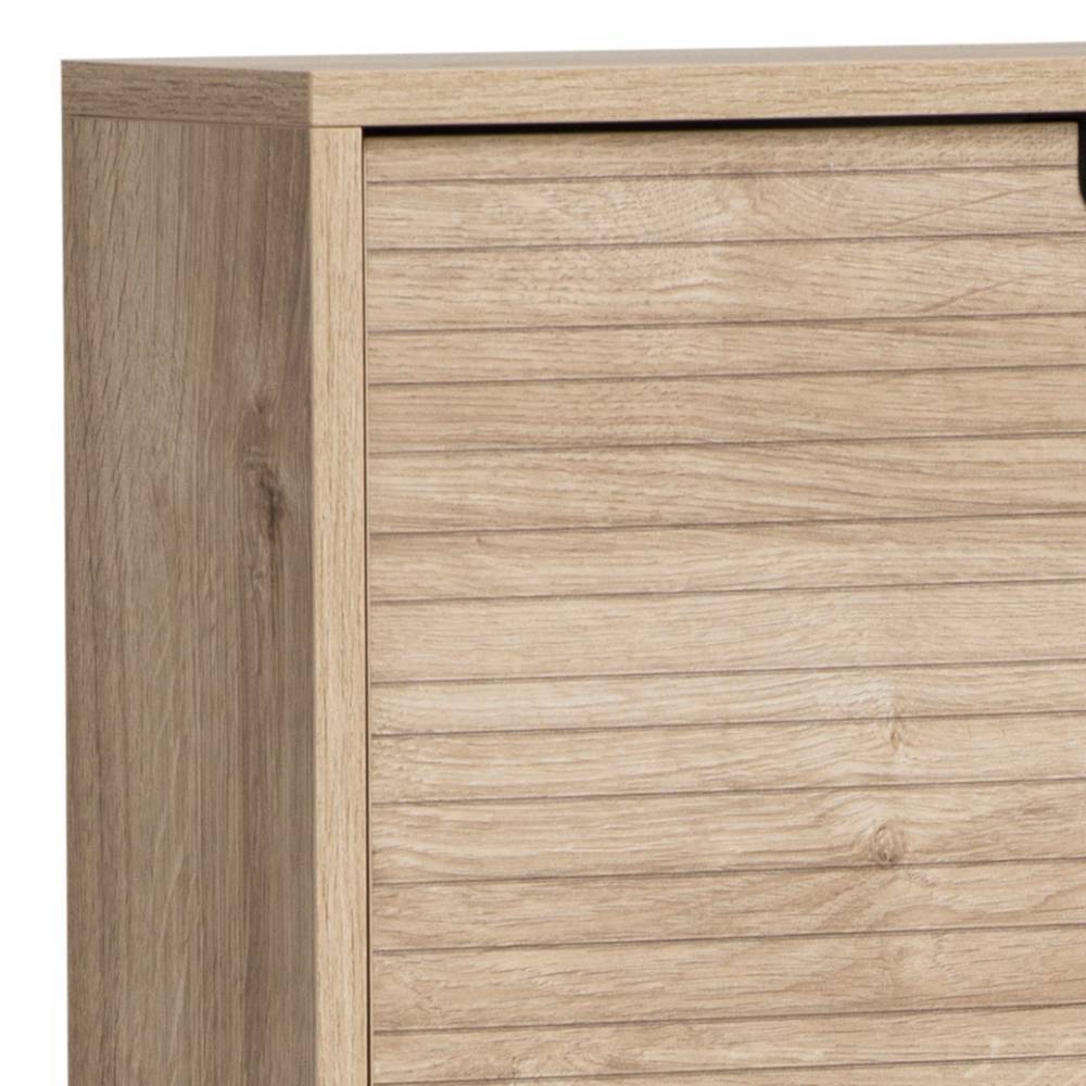 Schuhklappenschrank Rasvanna in Weißeiche Holzoptik 20 cm tief