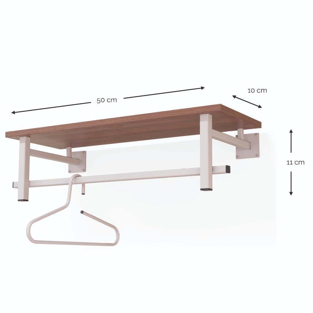 Wandgarderobe Spiritov in Walnussfarben und Taupe