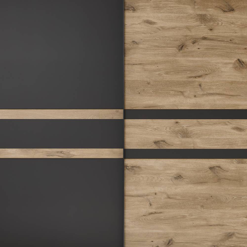 Kleiderschrank Schiebetüren Annika in modernem Design 60 cm tief