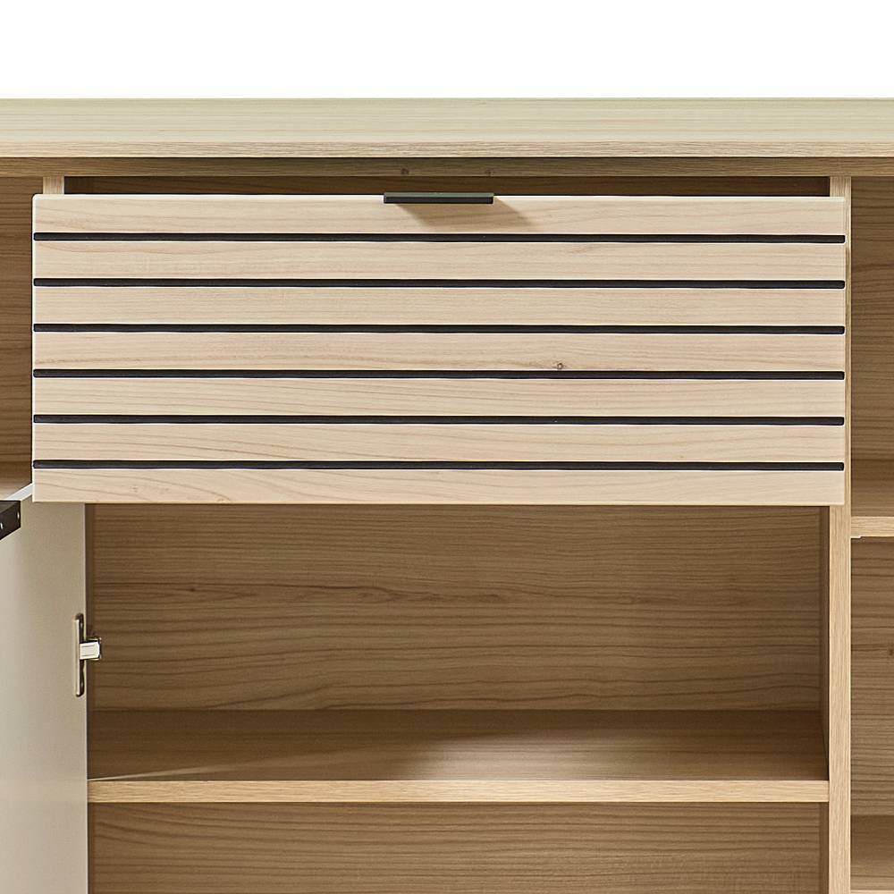 Sideboard Jasefiana in Hellgrau & Eiche hell 180 cm breit